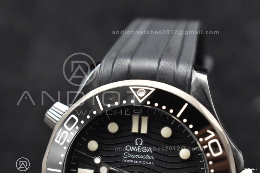 Seamaster Dial VSF 300M Rubber A8806 Black Best PVD Edition on Black Strap Diver 0314